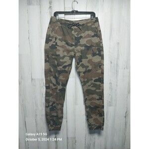 WT 02 Camo Stretch Waist Ankle Joggers Pull On Pockets Drawstring Mens Size M